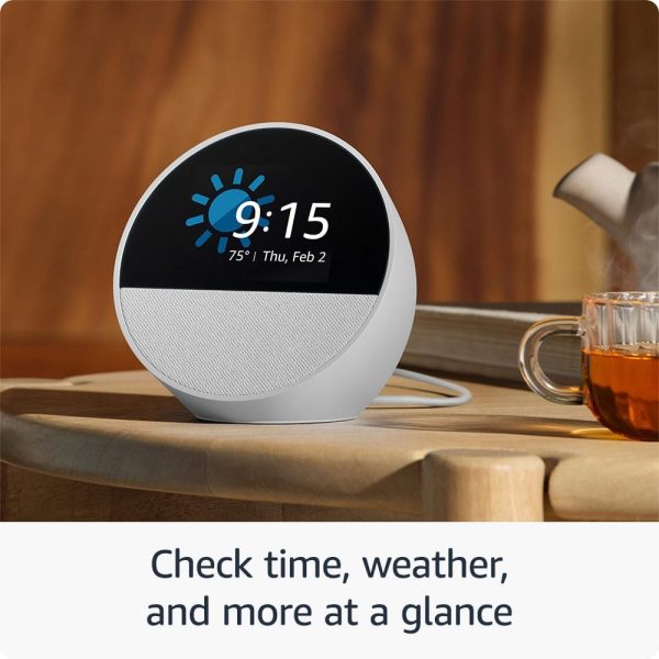 Amazon Echo Spot (modelo más reciente): ideal para mesitas de noche, oficinas y cocinas, incluye despertador inteligente con Alexa - Imagen 3
